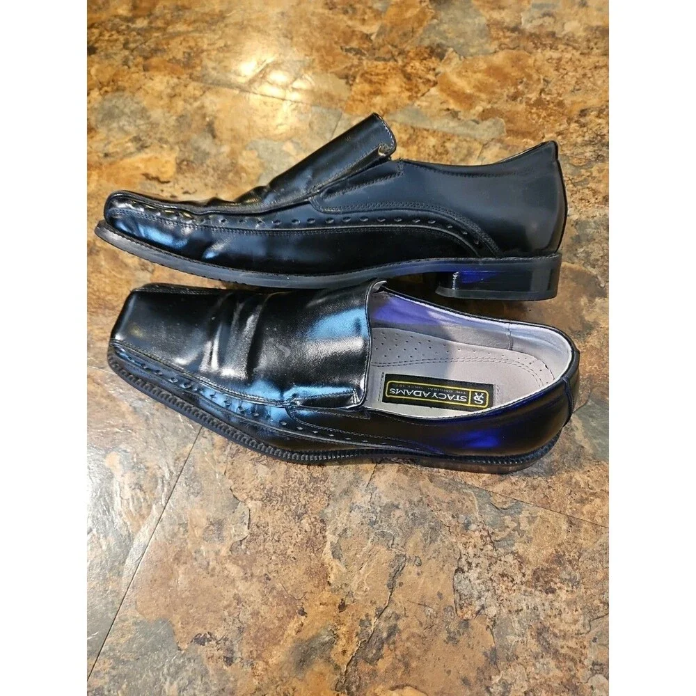Stacy adams Dress Shoes Black Size 8.5 (S3) - Picture 2 of 8
